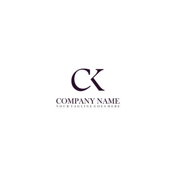 Initial CK logo design concept simple vector template eps