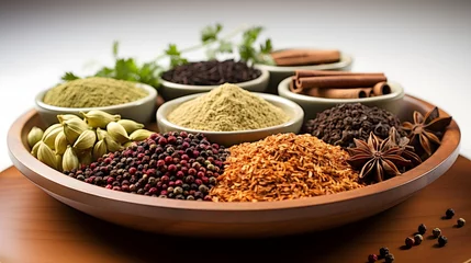 Foto op Aluminium variety of spices in bowls, Generative AI © Nadun