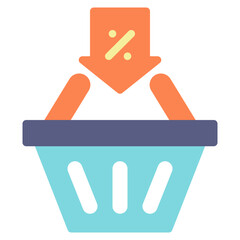 supermarket basket flat icon