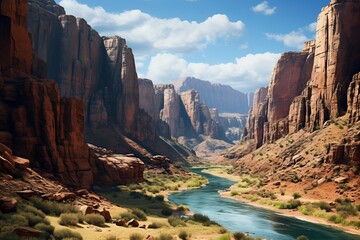Majestic canyon vistas showcasing the rugged beauty of a natural landscape