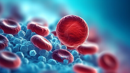 Red blood cells. 3d illustration. - obrazy, fototapety, plakaty