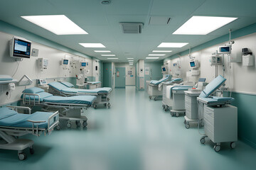 hospital corridor in hospital Generative AI