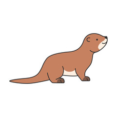 Cute otter animal cartoon icon vector illustration design graphic flat style