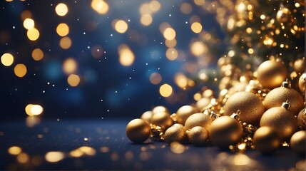 Obraz na płótnie Canvas golden christmas lights. Generative AI