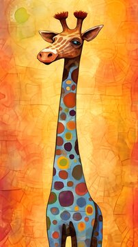 giraffe pattern neck shaded iconic signature playful creativity duane loose slim tall