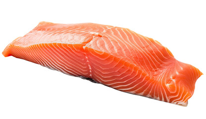 Piece of salmon isolated on transparent background