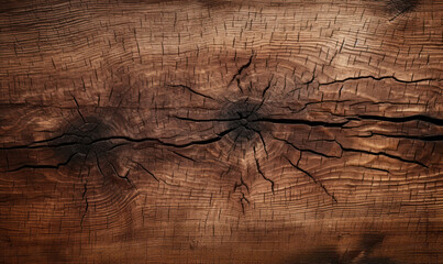 Close up of brown rustic wooden table texture with cracks