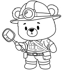 explorer bear drawing line