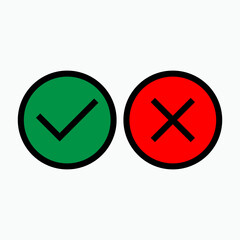 Check Mark and Cross Icon. Agree , Disagree. Choice, Polling Symbol for Design Elements, Websites, Presentation and Application - Vector.      