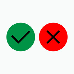 Check Mark and Cross Icon. Agree , Disagree. Choice, Polling Symbol for Design Elements, Websites, Presentation and Application - Vector.      