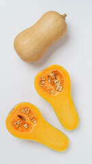 バターナッツかぼちゃ・白背景