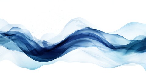 Fototapeta premium Fresh navy blue wave design element on white background Generative AI