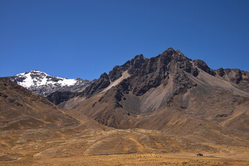 Fototapeta na wymiar Abra la Raya mountain pass between Puno and Cusco in Peru