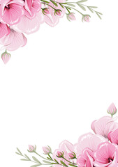 Pink flower invitation background