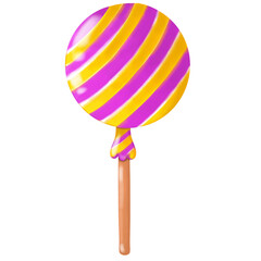 a lollipop with a striped top and bottom