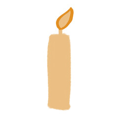 Golden Candle Christmas Illustration