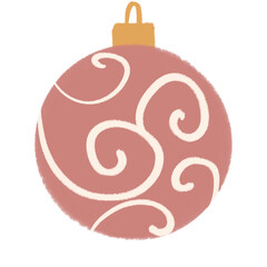 Red Ornament With Pattern Christmas Illustration
