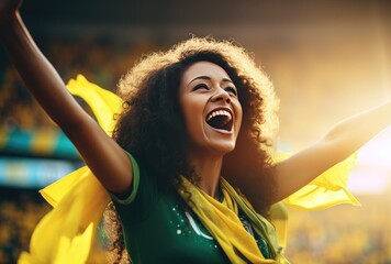 Feminine empowerment watching the world cup.