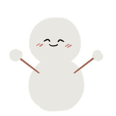 Snowman Has A Cute Smiling Face Christmas Illustration