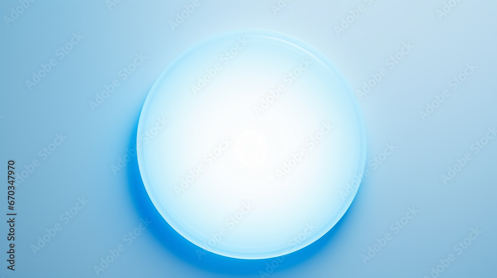 Poster blue light luminescent button isolated on the background of computer graphics website design