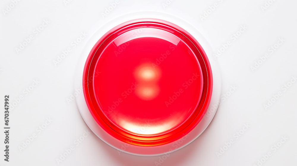 Poster red light fluorescent button isolated on the background of computer graphics website design