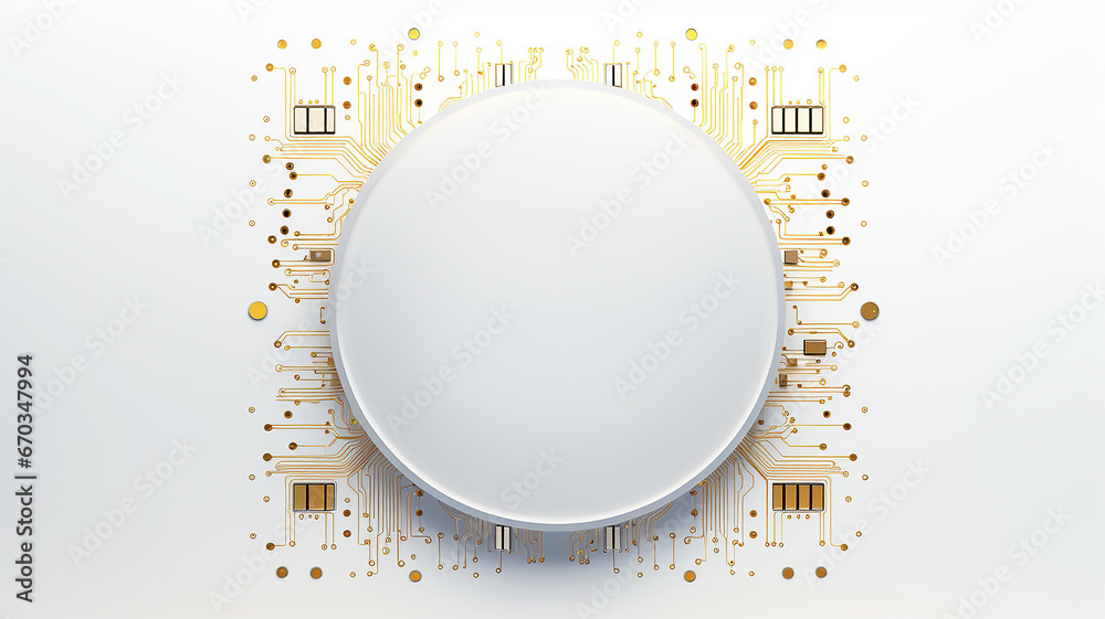 Aufkleber white computer chip light fluorescent button isolated on the background computer graphics website design