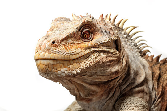 Image of big komodo dragon head on white background. Reptile. Wildlife Animals.