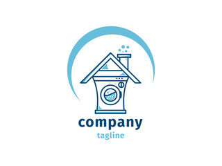 house and laundry logo design for company
