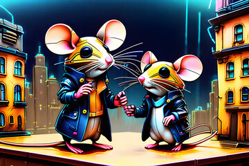 Country mouse and city mouse, mouse, Generative AI, 생성형,인공지능
