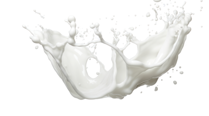 milk splash on the transparent background