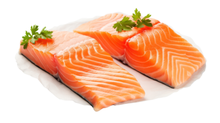 salmon meat on the transparent background
