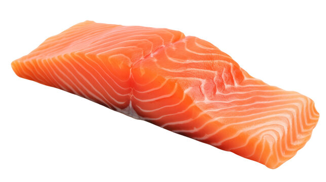 salmon meat on the transparent background