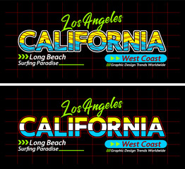 California urban line lettering sports style vintage college, typography, for t-shirt, posters, labels, etc.
