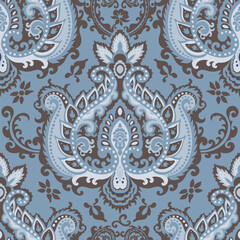 Paisley and seamless floral pattern