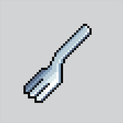 Pixel art illustration Fork. Pixelated Fork. Kitchen table fork pixelated for the pixel art game and icon for website and video game. old school retro.