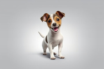 Cute and small dog posing cheerfully isolated