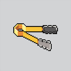 Pixel art illustration Kitchen tongs. Pixelated Tongs. Kitchen Tongs pixelated for the pixel art game and icon for website and video game. old school retro.
