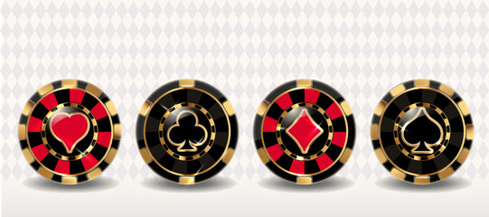 Casino poker chips, vector illustration