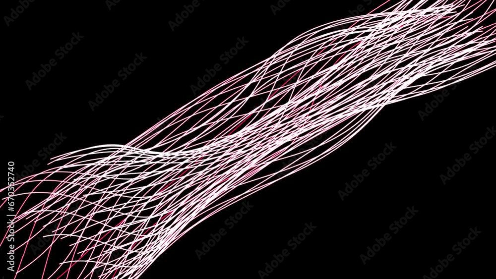 Wall mural dynamic wave dots curved ribbon lines with cyber technology particles shiny background