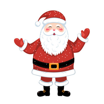 Christmas Santa Claus, vector illustration on white background, decorative element for card, banner, label, etc.