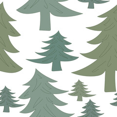 Obraz premium Different shades of green Christmas tree, making up the pattern for textiles, websites, cards, invitations, greetings.