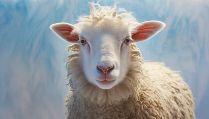 Obraz premium Cute livestock grazing on a rural farm, innocence in nature generated by AI