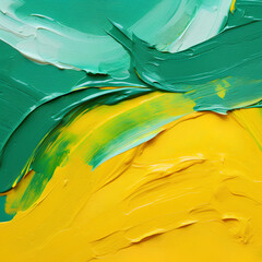 abstract rough colorful green yellow complementary colors art painting (Generative AI)