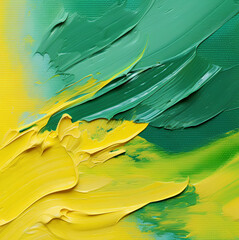abstract rough colorful green yellow complementary colors art painting (Generative AI)
