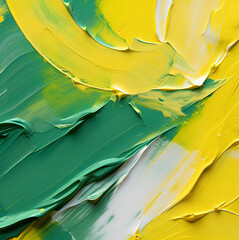 abstract rough colorful green yellow complementary colors art painting (Generative AI)