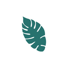 Leaf Vector Green Color Simple Icon
