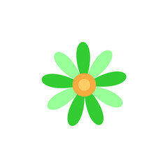 Flower Vector Green Color Simple Icon
