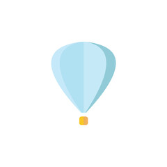 Hot Air Balloon Vector Blue Simple Icon
