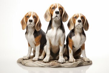 beagle puppy on white background generative ai