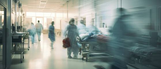 Blur people in hospital